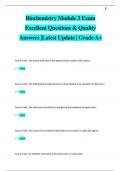 Biochemistry Module 3 Exam Excellent Questions & Quality  Answers |Latest Update | Grade A+