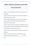ENVS 1126 Exam Questions with 100&percnt; Correct Answers