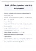 ENVS 1126 Exam Questions with 100&percnt; Correct Answers