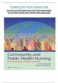 COMPLETE TEST BANK FOR  Community and Public Health Nursing Tenth, North American Edition by Cherie Rector (Author), Mary Jo Stanley (Author) latest update 