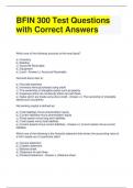 BFIN 300 Test Questions with Correct Answers