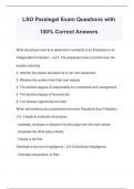 LSO Paralegal Exam Questions with 100% Correct Answers