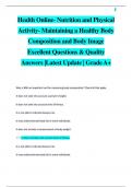 Health Online- Nutrition and Physical  Activity- Maintaining a Healthy Body  Composition and Body Image Excellent Questions & Quality  Answers |Latest Update | Grade A+