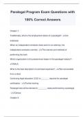 Paralegal Program Exam Questions with 100% Correct Answers