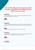 NGN ATI PN Maternal Newborn Exam 2023  A Version 1| Questions and Verified Answers| 100% Correct| A Grade  