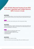 NGN ATI RN Maternal Newborn Exam 2023  B Version 1| Questions and Verified Answers| 100% Correct| A Grade  