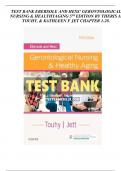 TEST BANK EBERSOLE AND HESS’ GERONTOLOGICAL NURSING & HEALTHYAGING 5TH EDITION BY THERIS A. TOUHY, & KATHLEEN F JET CHAPTER 1-28