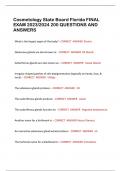 Cosmetology State Board Florida FINAL  EXAM 2023&sol;2024 200 QUESTIONS AND  ANSWERS