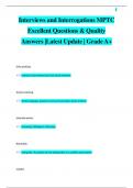 Interviews and Interrogations MPTC Excellent Questions & Quality  Answers &vert;Latest Update &vert; Grade A&plus;