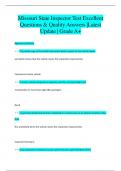 Missouri State Inspector Test Excellent  Questions & Quality Answers &vert;Latest  Update &vert; Grade A&plus;