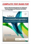COMPLETE TEST BANK FOR   Lehne's Pharmacotherapeutics for AdVanced Practice Nurses and Physician 2nd Edition by Laura D. Rosenthal D latest update .