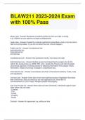 BLAW211 2023-2024 Exam with 100 Pass