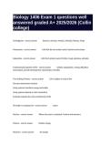 Biology 1406 Exam 1 questions well answered graded A&plus; 2025&sol;2026 &lpar;Collin college&rpar;