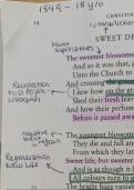 'Sweet Death' poem analysis (with annotated copy of poem)