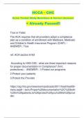 HCCA - CHC  Exam Tested Study Questions & Correct Answers  < Already Passed!!