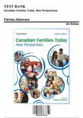 Test Bank: Canadian Families Today: New Perspectives, 4th Edition by Patrizia Albanese - Chapters 1-16, 9780199025763 | Rationals Included