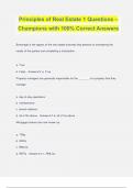 Principles of Real Estate 1 Questions &ndash; Champions with 100&percnt; Correct Answers