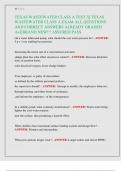 TEXAS WASTEWATER CLASS EXAMS PACKAGE &vert;&vert; CLASS A EXAM TEXAS WASTEWATER QUESTIONS AND CORRECT ANSWERS ALREADY GRADED A&plus;&vert;&vert; BRAND NEW&excl;&excl;&excl;