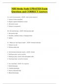 NIH Stroke Scale UPDATED Exam  Questions and CORRECT Answers
