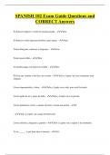 SPANISH 102 Exam Guide Questions and  CORRECT Answers