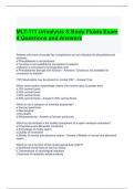 MLT-111 Urinalysis & Body Fluids Exam 4 Questions and Answers