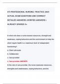 ATI PROFESSIONAL NURSING PRACTICE &vert;2024  ACTUAL EXAM QUESTIONS AND CORRECT  DETAILED ANSWERS &lpar;VERIFIED ANSWERS &rpar;  ALREADY GRADED A&plus;