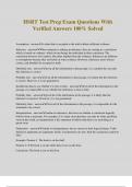 HSRT Test Prep Exam Questions With Verified Answers 100&percnt; Solved