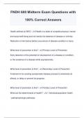 FNDH 600 Midterm Exam Questions with 100&percnt; Correct Answers
