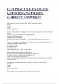 CCO PRACTICE EXAM 2024 QUESTIONS WITH 100% CORRECT ANSWERS!!