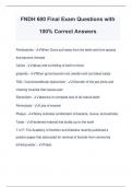 FNDH 600 Final Exam Questions with 100&percnt; Correct Answers