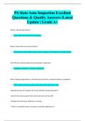 PA State Auto Inspection Excellent  Questions & Quality Answers &vert;Latest  Update &vert; Grade A&plus;