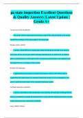 pa state inspection Excellent Questions  & Quality Answers &vert;Latest Update &vert;  Grade A&plus;