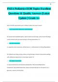 PAEA Pediatrics EOR Topics Excellent  Questions & Quality Answers &vert;Latest  Update &vert; Grade A&plus;