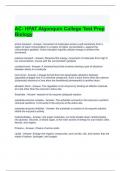 AC- HPAT Algonquin College Test Prep Biology Questions with correct Answers