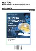 Test Bank: Nursing Informatics for the Advanced Practice Nurse 2nd Edition by McBride - Ch. 1-30, 9780826140456, with Rationales