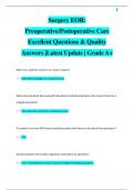 Surgery EOR:  Preoperative/Postoperative Care Excellent Questions & Quality  Answers |Latest Update | Grade A+