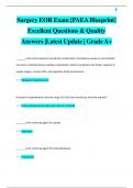 Surgery EOR Exam [PAEA Blueprint] Excellent Questions & Quality  Answers |Latest Update | Grade A+