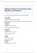 Alabama Property and Casualty Exam Questions and Answers 2024