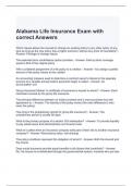 Alabama Life Insurance Exam with correct Answers 100%