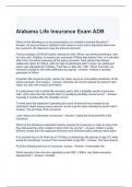 Alabama Life Insurance Exam ADB Questions and Answers