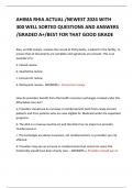 AHIMA RHIA ACTUAL &sol;NEWEST 2024 WITH 300 WELL SORTED QUESTIONS AND ANSWERS &sol;GRADED A&plus;&sol;BEST FOR THAT GOOD GRADE 