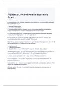 Alabama Life and Health Insurance Exam with complete solutions