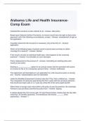 Alabama Life and Health Insurance- Comp Exam Questions and Answers