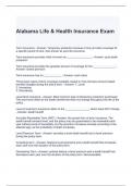 Alabama Life & Health Insurance Exam with complete solutions
