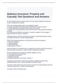 Alabama Insurance Property and Casualty Test Questions and Answers 2024