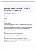 Alabama Insurance EXAM Prep CH15 Questions and Answers  Graded A