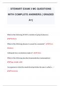 STEWART EXAM 3 MC QUESTIONS  WITH COMPLETE ANSWERS { GRADED  A+} 