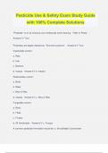 Pesticide Use & Safety Exam Study Guide with 100&percnt; Complete Solutions