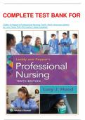 COMPLETE TEST BANK FOR    Leddy & Pepper's Professional Nursing Tenth, North American Edition by Lucy Hood PhD RN (Author) latest Updated. 
