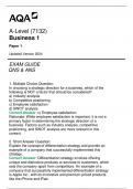(7132) AQA A-Level Business 1 Paper 1 Exam Guide Qns & Ans Updated Version 2024